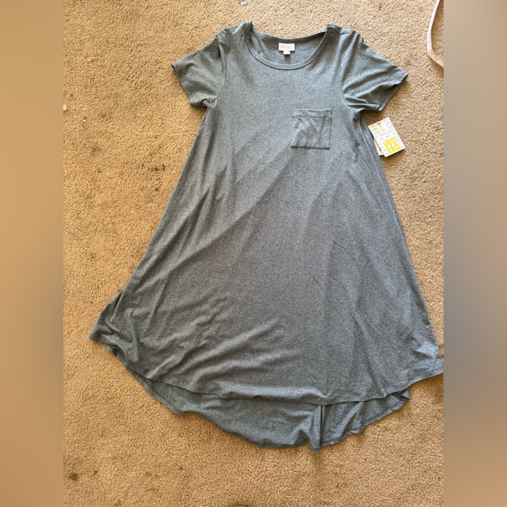 NEW WITH TAGS LuLaRoe Gray High Low Dress CARLY XXS - Picture 7 of 12